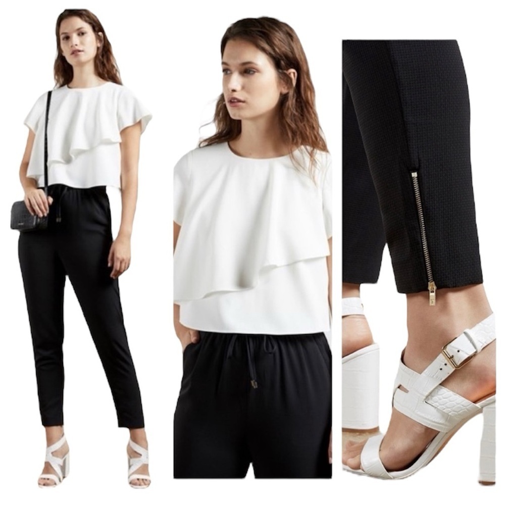 Ted Baker White Novsa Contrast Jumpsuit Size 0